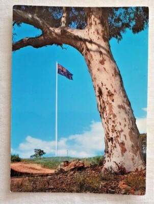 Vintage Murfett Postcard Flag on Capital Hill Canberra Australia
