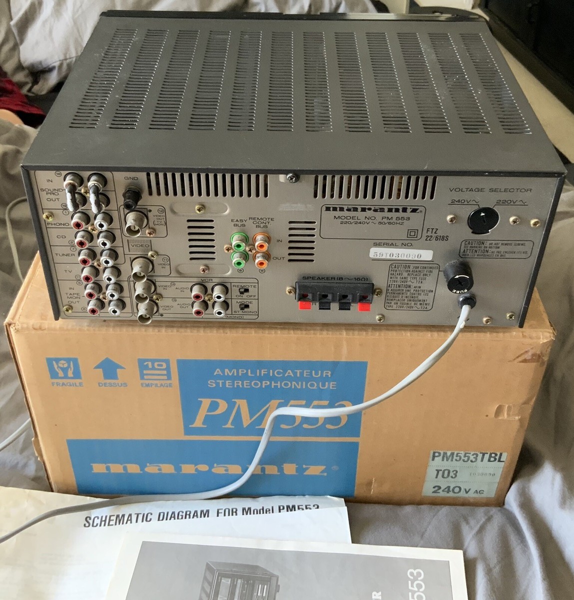 Marantz PM553 Stereo Integrated Amplifier AV Bus Amp with Box