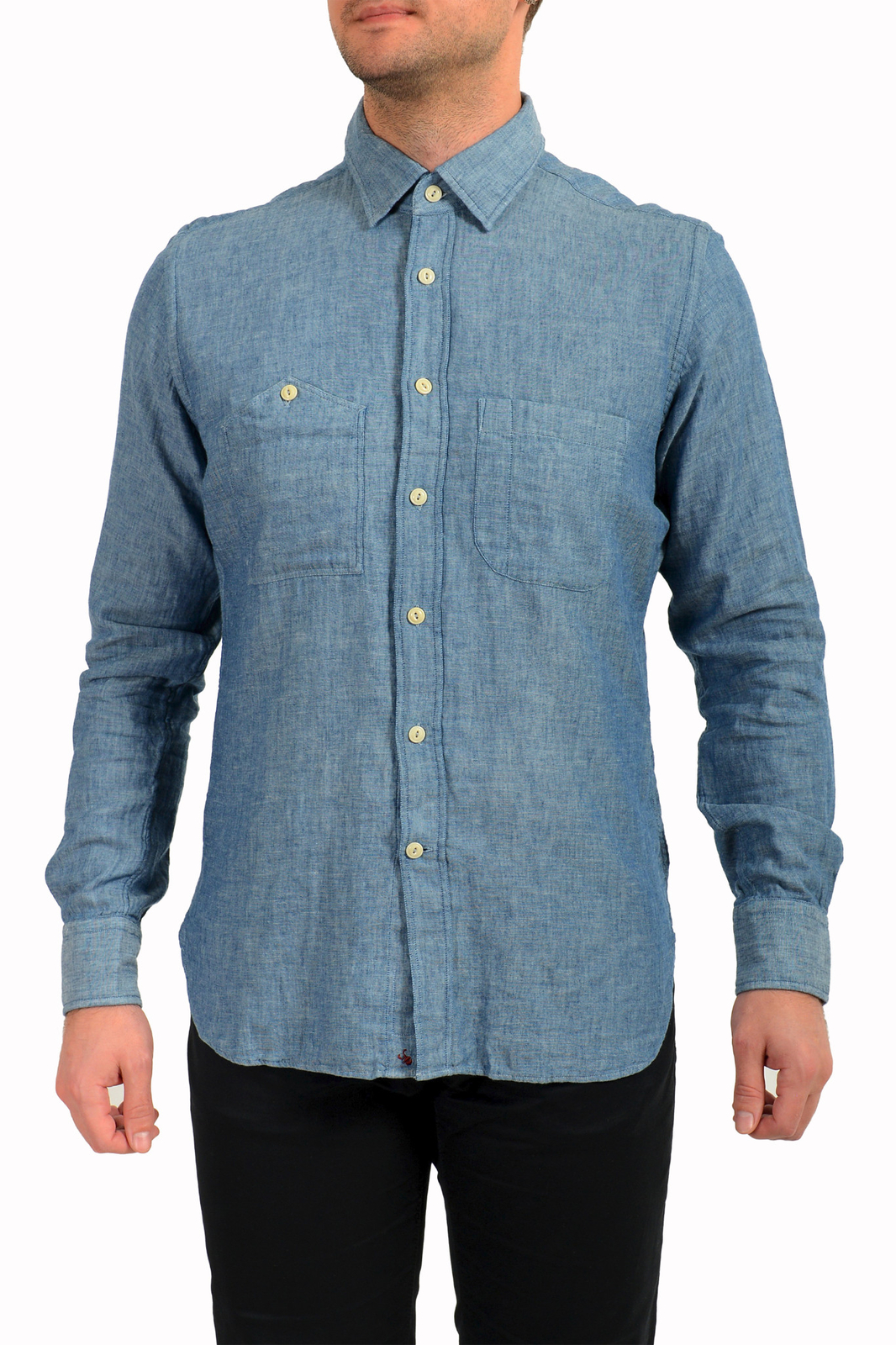 Glanshirt Синяя рубашка с длинным рукавом бренда Slowear Нам 165 ОНА 42 19590₽