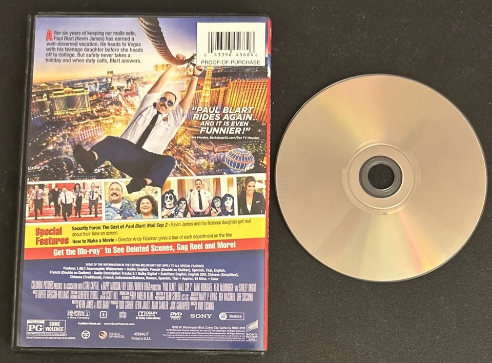 Paul Blart Mall Cop 2 DVD Movie Kevin James Raini Rodriguez Neal McDonough Used - Image 2 of 4