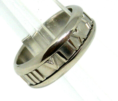 Tiffany & Co. Atlas Band Ring Roman Numerals - White Gold 750 | eBay