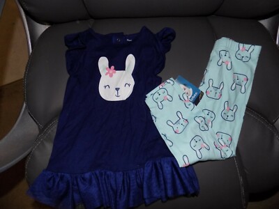 Gerber Baby Rabbit Tunic and Legging Set Size 24 Months Girl's NEW 