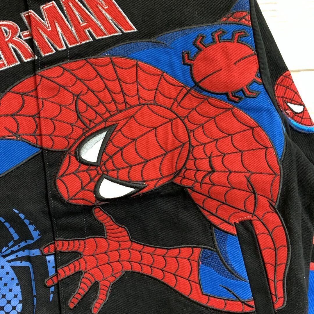 Jh Design Spider-Man Racing Jacket Embroidery Black Youth Jh Design Spider-Man Racing Jacket Embroidery Black Youth