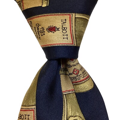 ROBERT TALBOTT Men's 100% Silk Necktie 57 1/4'' USA Designer WINE Blue/Green EUC