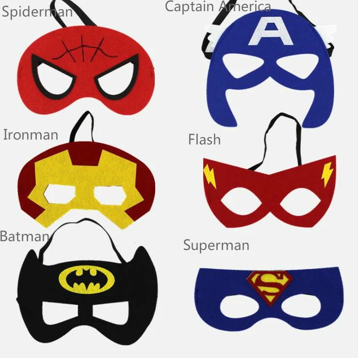 Super Hero Face Eye Mask Batman Superman Sipderman Flash Halloween Costume - Image 2 of 4