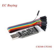 CH340G/CP2102 USB to TTL/RS485/RS232 Converter Board  Cable 10-in-1