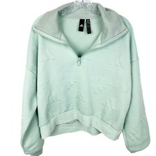 Adidas sweatshirt size S quarter zip mint green logo