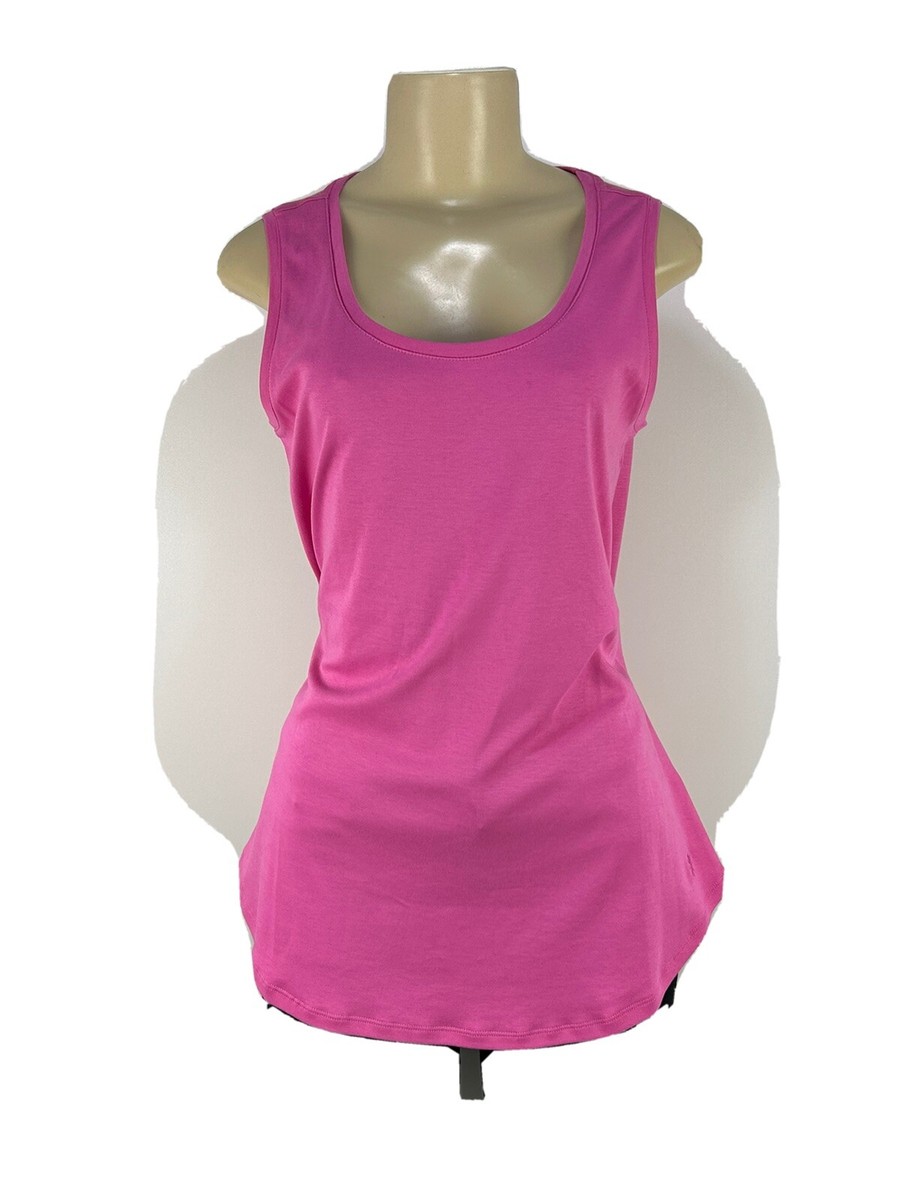 Isaac Mizrahi Essentials Pima Cotton Tank Top BRIGHT PINK SMALL