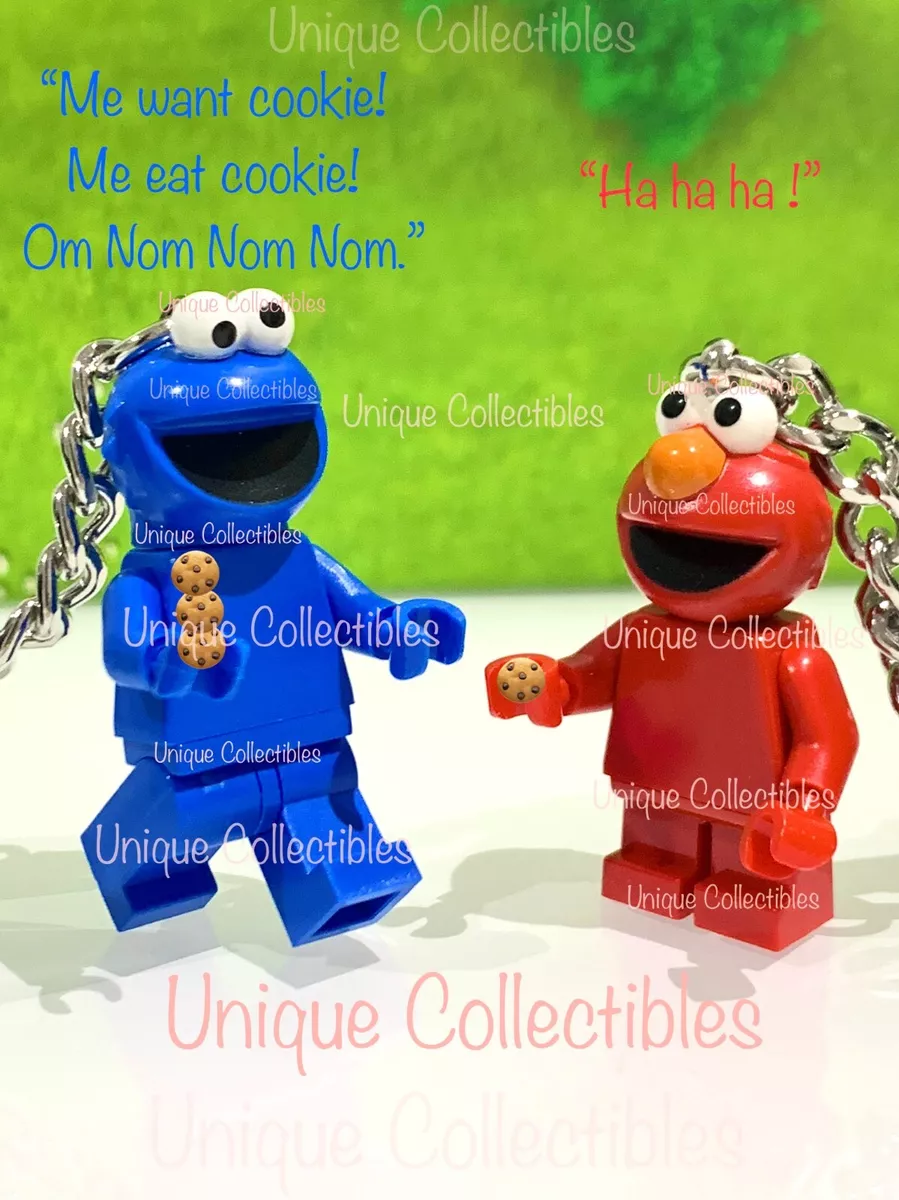 LEGO Sesame Street Elmo Cookie Monster Keychain Minifigure Set of 2 Brand New