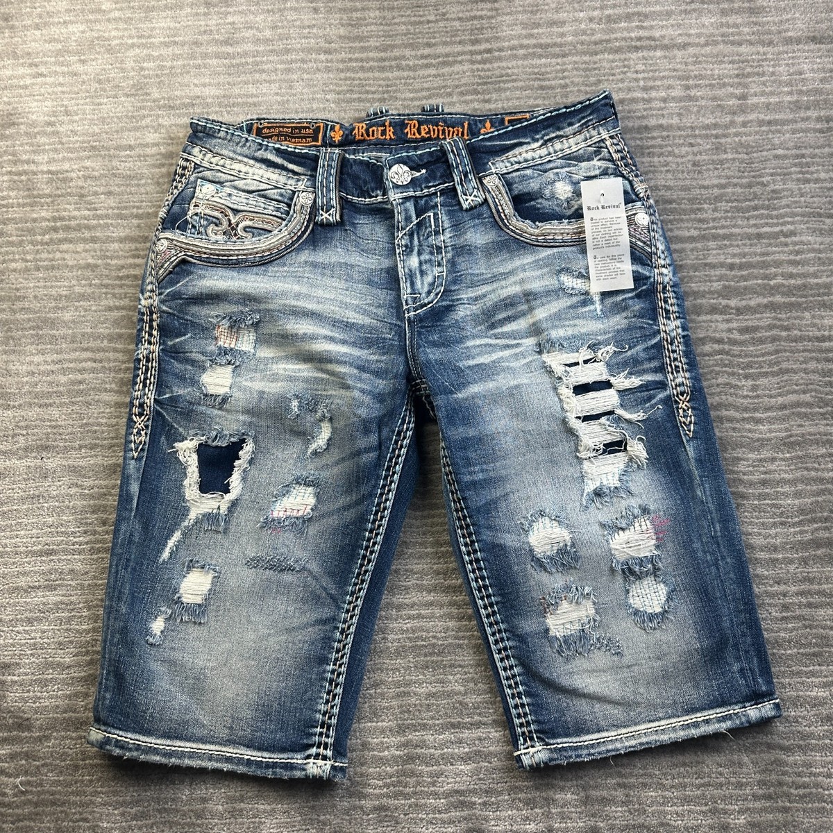 Rock Revival Jeans Rock Revval Shorts Slm Mens Szw 34 Mens 26P