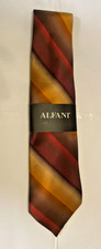 Alfani Necktie 100% Silk Striped Earth Tone C...