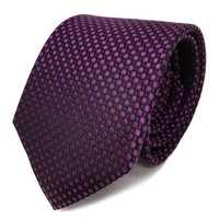 SchöNe Tigertie Designer Seidenkrawatte Lila Violett Purpur Schwarz Gepunktet