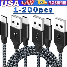 Braided USB C Type-C Fast Charging Data SYNC Charger Cable Cord 3/6/10FT Lot