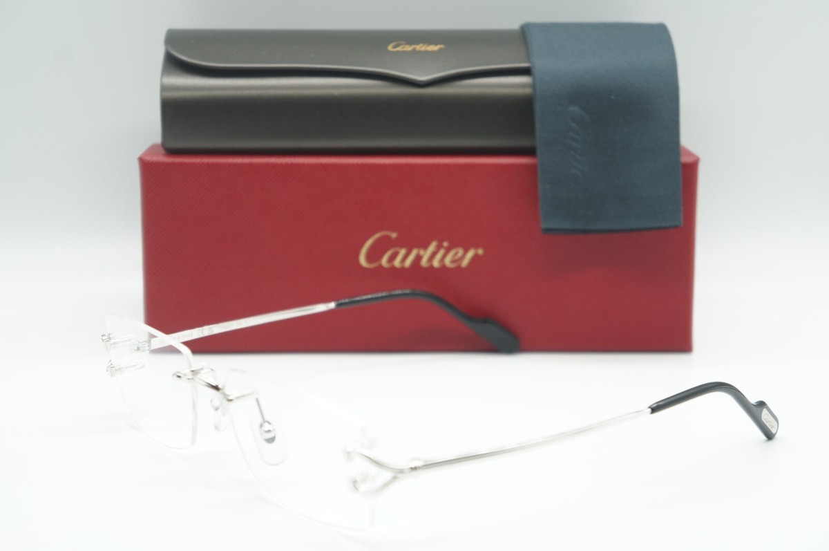 NEW CARTIER CT0563O 002 SILVER TRANSPARENT AUTHENTIC SUNGLASSES