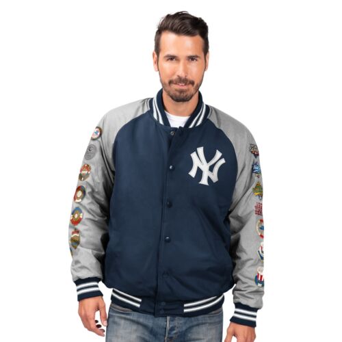 New York Yankees No Huddle Mens Commerative Jacket - Navy - Picture 1 of 2