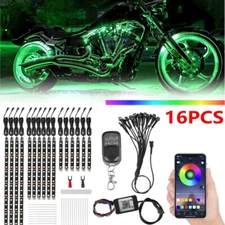 For Honda Motorcycle LED Light Under Glow Neon Strip Remote APP Control 16PCS