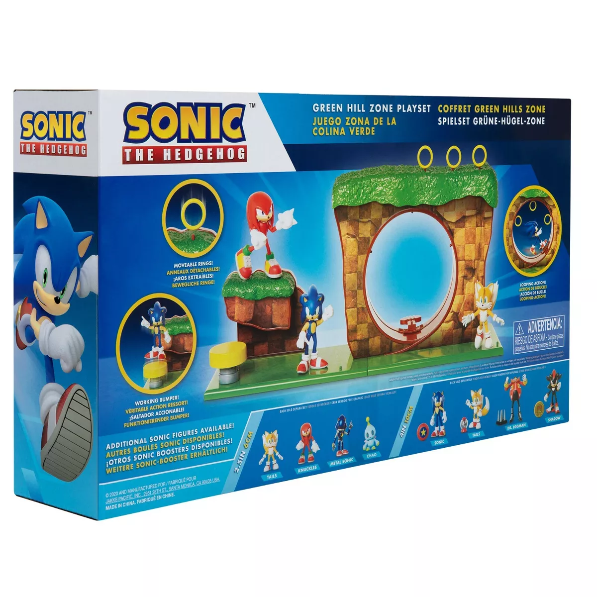 Sonic The Hedgehog Green Hill Zone Playset with 2.5 Sonic Figure