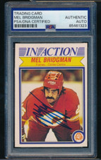 1982-83 O-PEE-CHEE #40 Mel Bridgman signed auto PSA/DNA crisp sig tough tough