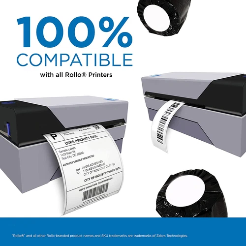 12ROLL Perforated 750 Address Barcode Labels P/R 4"X2" For Zebra LP2844 GK420D - Picture 8 of 12