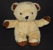 Vintage Plush Tan Beige and Brown Teddy Bear 14" Made in Taiwan