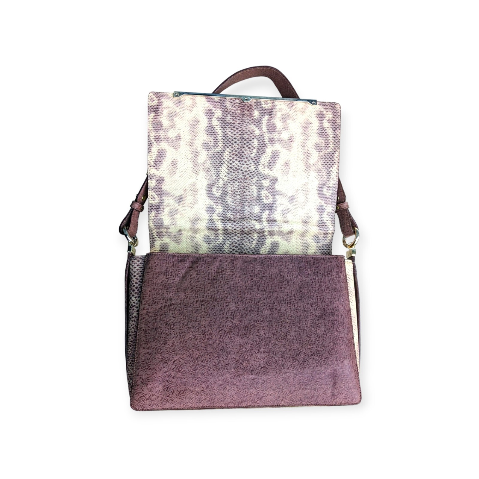Brahmin Python Embossed Leather Shoulder Bag Huds… - image 12