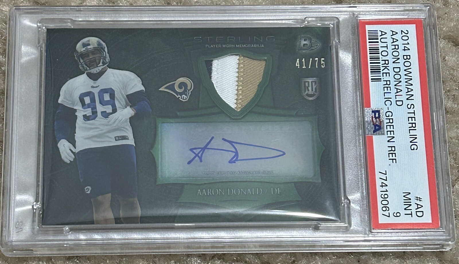 Aaron Donald Bowman Sterling Autograph Rookie Relics #AD Green Refractor