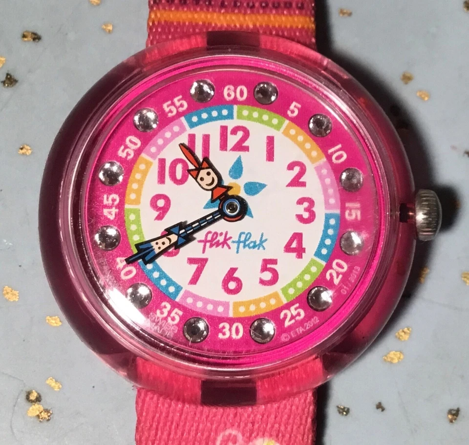 2013 FLIK FLAK ZFNBP002-PINK FAIRY ELEPHANT PALACE CHILDS WATCH WRIST UP TO 6" - Image 2 of 4