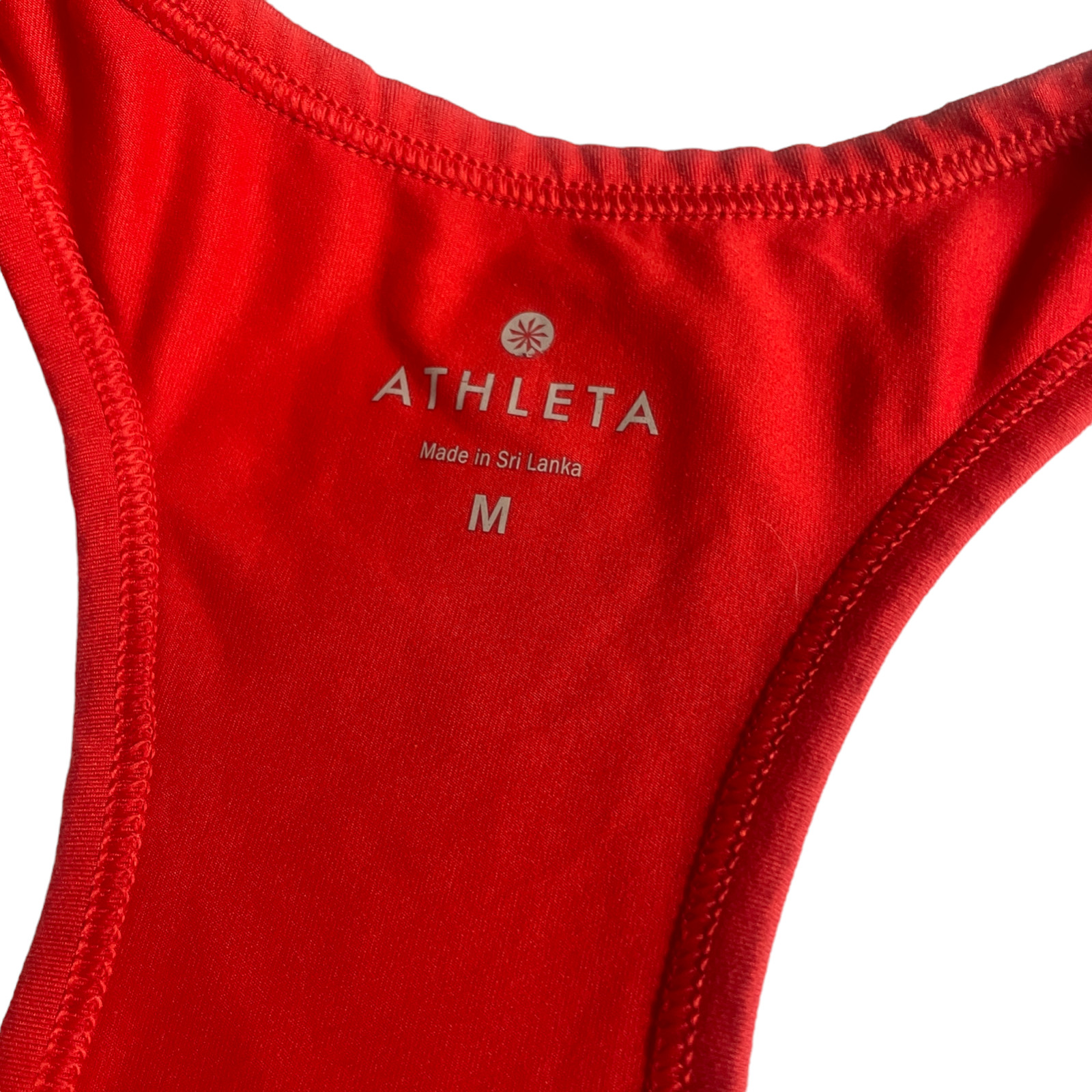 Athleta Medium Red Razor Back Tank Shell Sleevele… - image 2