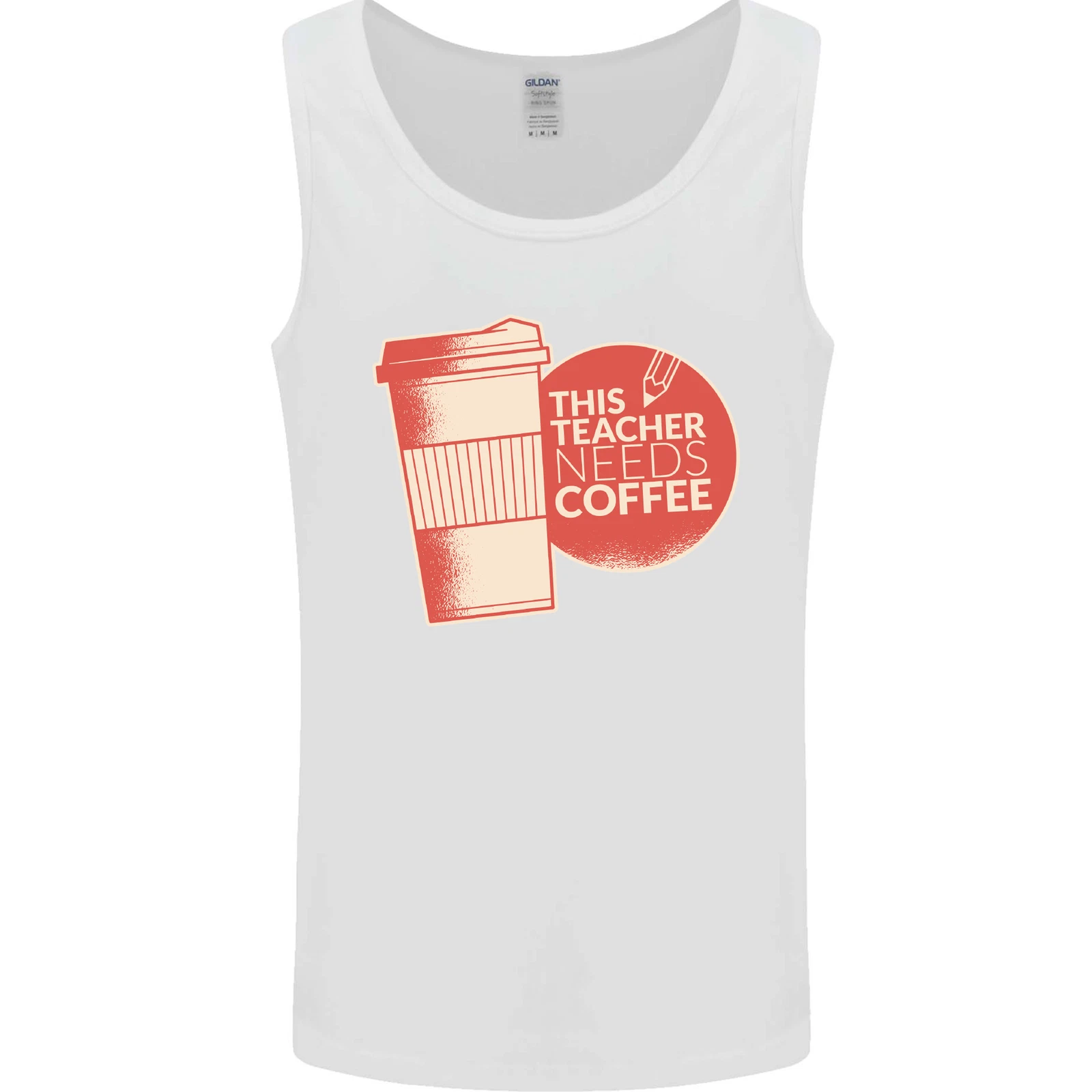 Funny Teacher Coffee Vest Tank Top for Men