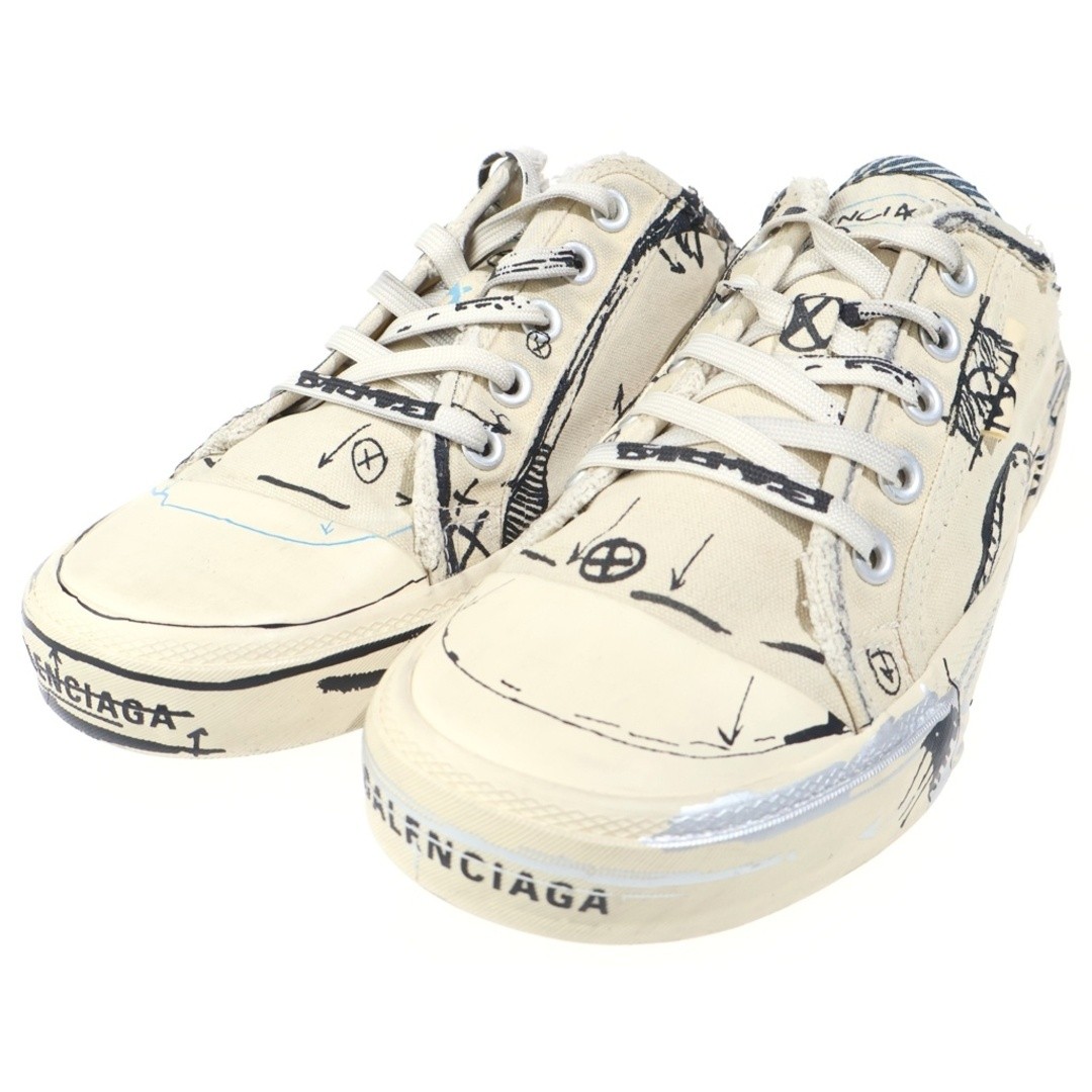 BALENCIAGA DENIM SLIPPERS Total Pattern Mule Sandals White 633952 Used 396be7a79 image 2