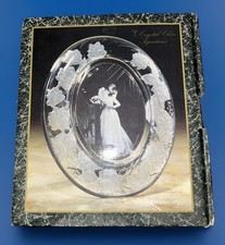 Crystal Clear Signatures Crystal Frosted Floral Design Oval Picture Photo Frame
