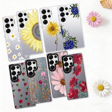 For Samsung Galaxy S25 S24 S26 S23 S22 S21 Phone Case Sweet Floral Hard PC Cover