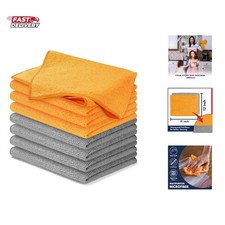 Microfiber Cleaning Cloth - 8 Pcs 12"x11" - High Performance - 1200 Washes, U...