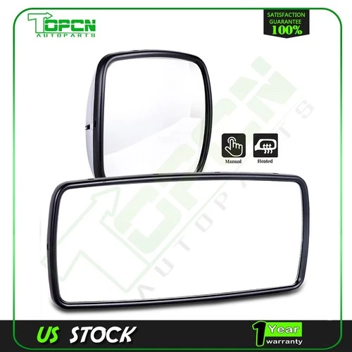 1x Main + 1x Wide Side Truck Mirrors For Freightliner M2 Columbia Heated
