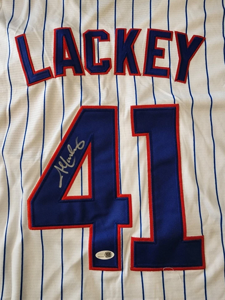 JOHN LACKEY Autographed 2016 World Series Chicago Cubs Home Jersey JSA Witnessed - Image 2 of 4