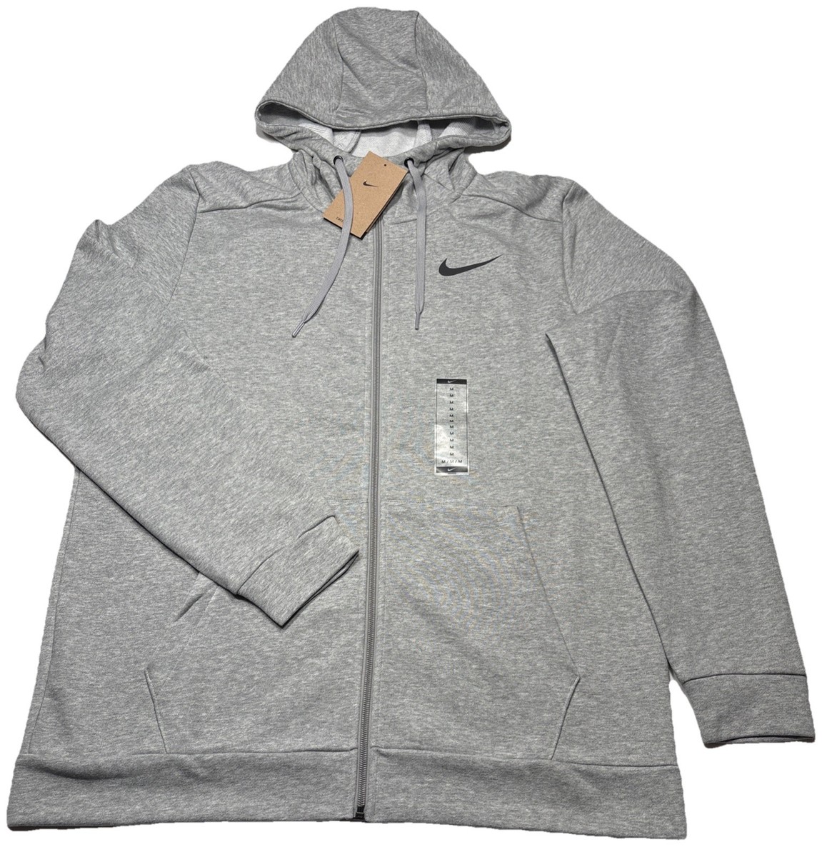 Nike Dri-FIT Full-Zip Cotton Blend Hoodie Men's Sz Large Gray