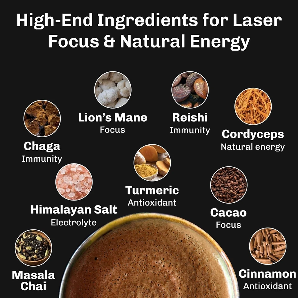 Alternativa de café con champiñones MUDWTR | 2.240 mg USDA orgánico | 30 porciones Foto 4 de 4