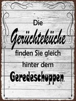 Holzschild 40X30 Cm GerüChteküChe Geredeschuppen Deko Geschenk Holz Schild