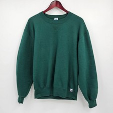 Vintage Russell Athletic Green Crewneck Sweatshirt Size Medium Blank Made In USA