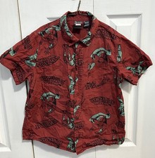 Marvel Amazing Spiderman Boys Size L Spidey Splash Short Sleeve Button-Up Shirt