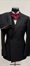 Black double breasted Tuxedo wool suit
