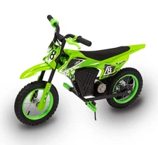 Green 12V Mini Electric Child Dirt Bike, Battery Powered Toy Motorcycle, Kids Ri