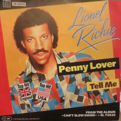 Lionel Richie Penny Lover / Tell me Vinyl Single 7inch NEAR MINT Motown