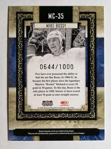 2008 Donruss Sports Legends Museum Collection #35 Mike Bossy - Picture 2 of 2