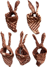 Handmade Block Print Cotton Bandana: Natural Dye Head Scarf 5PCS SET OF BANDANA