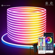 LED Neon Strip Lights 20M RGB Waterproof Flexible Rope Light with APP segrass