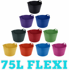 75L Extra Large Heavy Duty Flexi Tub Garden Flexible Coloured Plastic Storage-UK