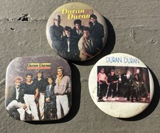    LOT OF 3 VINTAGE DURAN DURAN PINS BUTTONS - I AM THE ORIGINAL OWNER DD     