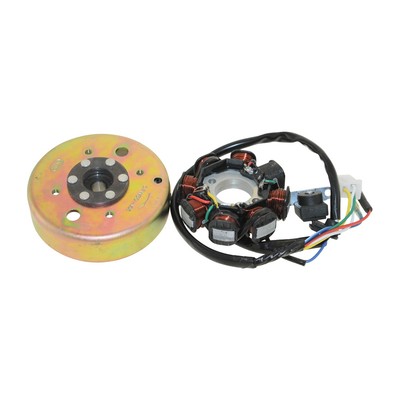 LICHTMASCHINE ANKER KOMPLETT für China Scooter QMB139 GY6 50 4T 10 Zoll Bj 2012