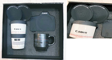 Canon Premium Gift Box Lens shaped Mug Tumbler and Coaster Set Rare Limited